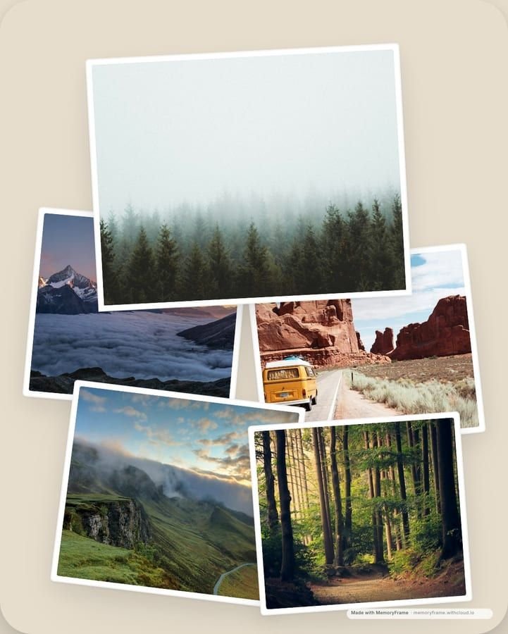 Example polaroid-style collage made with the Keepsake Box layout